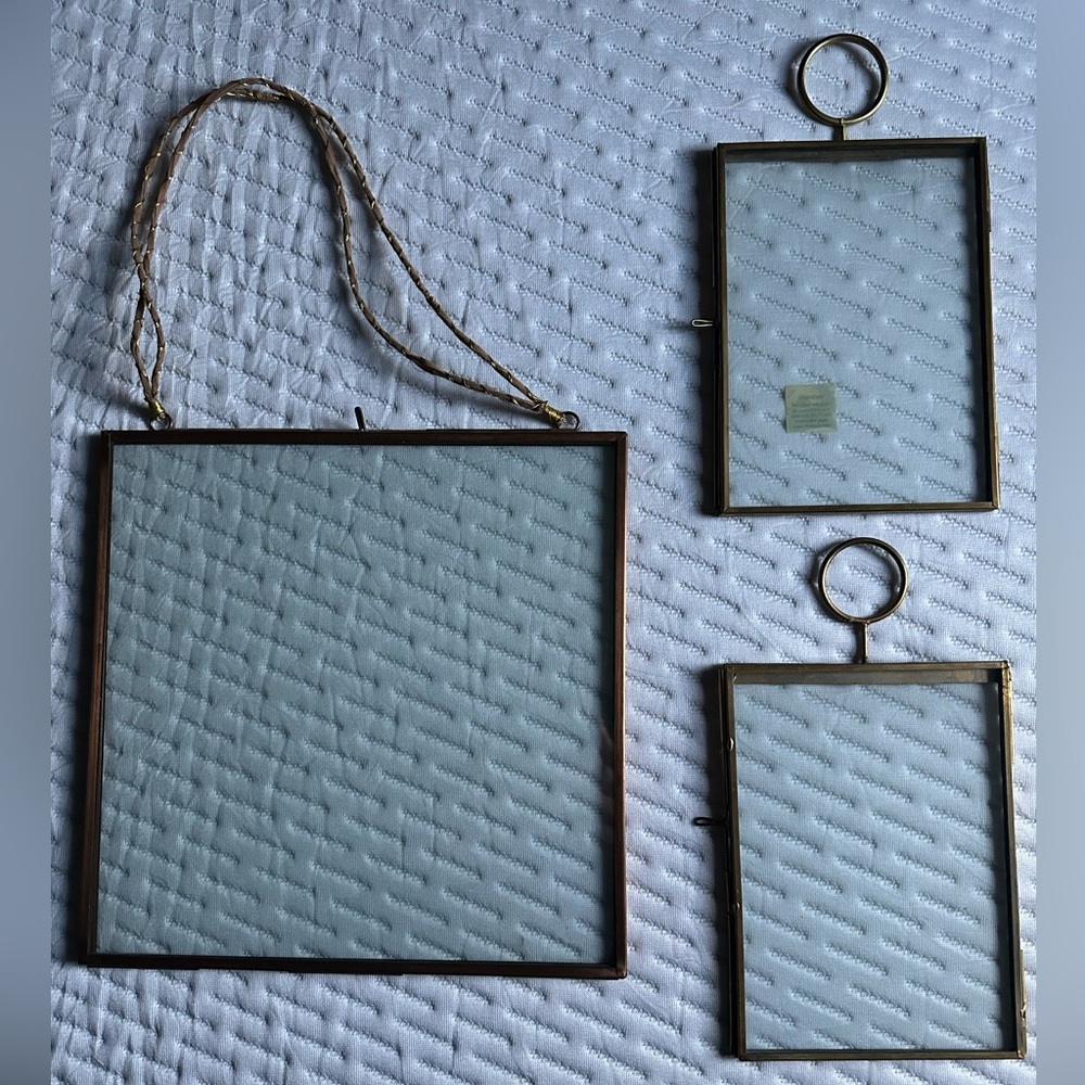 Lot of 3 glass wall hanging frames